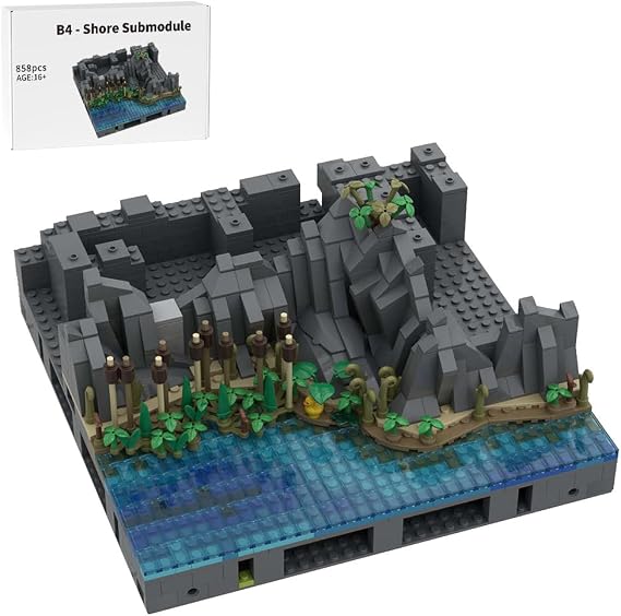 Modular Medieval Castle Series, MOC 131112 B2-Shore Submodule Building Blocks Set for MOC-131299 Complete Medieval Castle Model Kit (858PCS)
