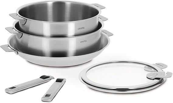 Cristel Strate STQL7KSAS Set of Handles, Silver