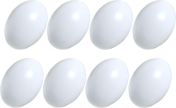 Azatemgo 8pcs Wooden Eggs Fake Eggs Chicken Eggs Dummy White Eggs Spawing Eggs Agricultural Tools Poultry Mannequin Ovs