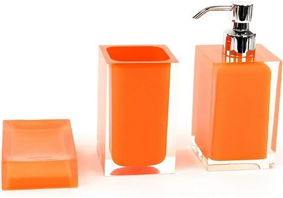 Gedy 3 Piece Rainbow Accessory Set of Thermoplastic Resins, Orange