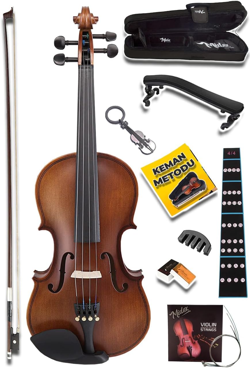Midex LMA-544TYS 12 Professional Violin 24 Childrens Violin 8-10 Years Old Pillow Muffler Replacement Wire Bag Spring Resin Method
