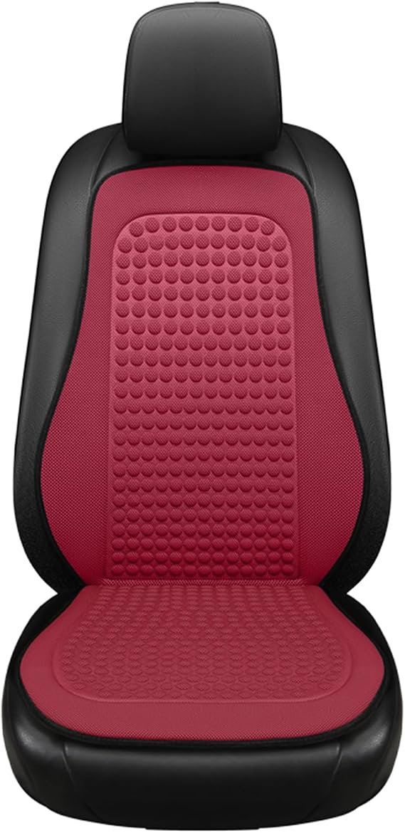 Cooling Seat Covers For Car, Ventilated Cooling Cushion, Car Seat Cushion with Back Support Pillow, Coolings Car Seat Cushions, Breathable Front Seats Air Seats, Ergonomic Lumbar Comfort (Red)