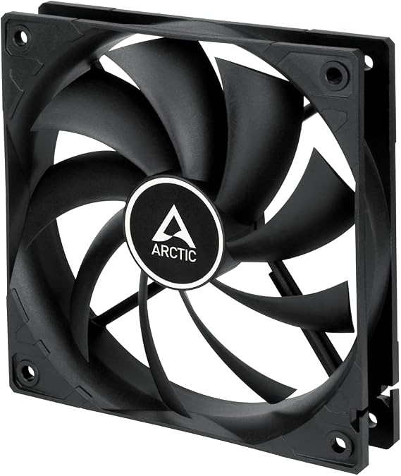 ARCTIC F12 - PC fanı, 120 mm standart kasa fanı, sessiz fan, standart gövdeli kasa fanı, itme veya çekme yapılandırması mümkün, 1350 rpm - siyah