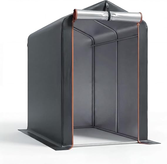 Flamaker Bike Tent Outdoor Storage Shed, Sliver Coated 420D Oxford Fabric 4000PU (Black, 3 W x 6 D x 5 H)