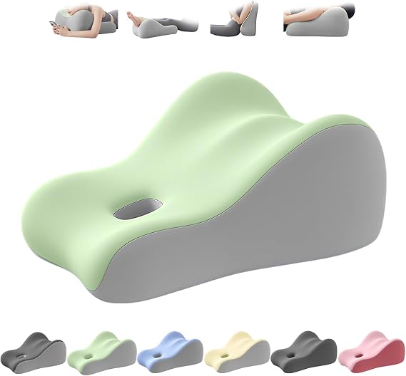 Ergonomic Memory Foam Wedge Pillow, Intimacy Couples Pillow- Green