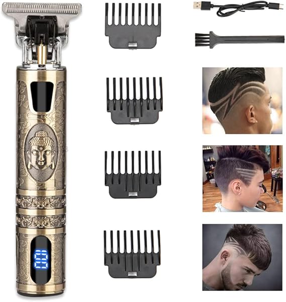 Professional Cordless Hair Clippers Kit for Men, Trimmer for Men,T-Blade Trimmer for Beard Cutting, Zero Gapped Rechargeable Shaver with LED Display,Hair Clippers for Men Gift for Men