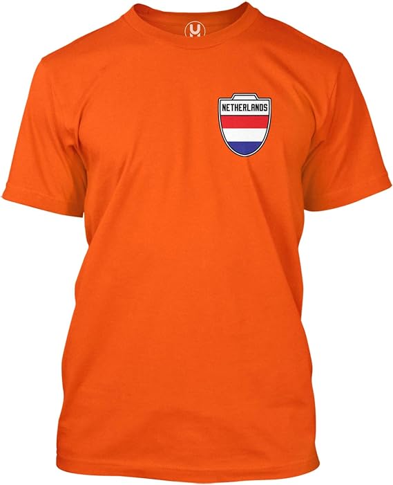 Netherlands Football Jersey - Dutch National Soccer Men's T-Shirt (Orange, Large)
