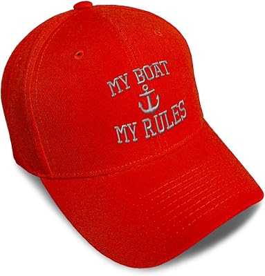 Baseball Cap My Boat Rules Anchor Captain A Embroidery Acrylic Dad Hats for Men & Women Strap Closure