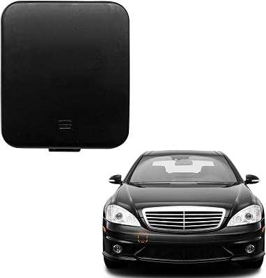 Front Bumper Tow Hook Cover for Mercedes Benz S Class W221 S280 S320 S350 S400 S420 S450 S500 S550 S63 S65 2007 2008 2009 Trailer Cover Towing Eye Cap A2218850223 Unpainted