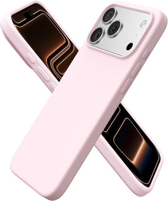 ORNARTO for iPhone 17 Pro Max Case, Liquid Silicone, Chalk Pink