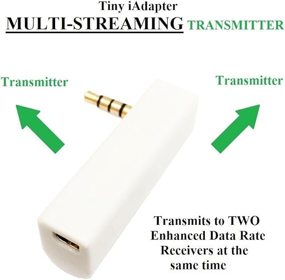 iSPLITTER (White) : iAdapter Multi-Streaming Bluetooth Stereo Transmitter Splitter.