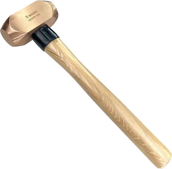 WEDO Copper Sledge Hammer 1lb, Club Hammer with Wooden Handle, Drilling Hammer, Flat Hammer, Die-Forged, Corrosion Resistant, 12" Length