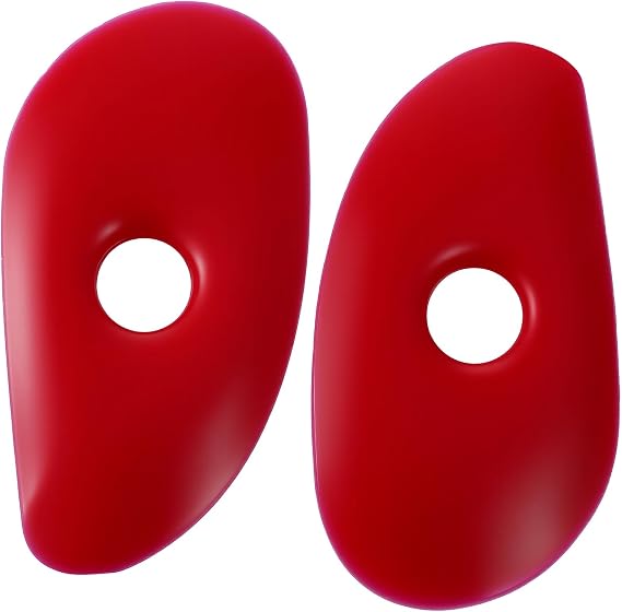 2 PCS Red Pottery Ribs, Soft Silicone Pottery Tools Shaping Tool, Ceramic Supplies for Shapes Sculpting, Mud, Trimming, Throwing