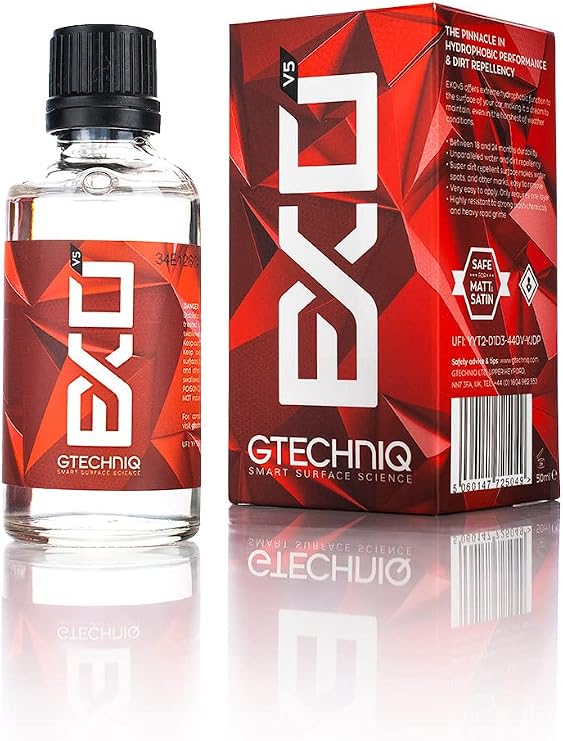 Gtechniq EXO Crystal Hydrophobic 1.69 fl oz | Ultra Hydrophobic Coating, Repels Water and Dirt, High Gloss Finish, Resist Chemicals, Removes Water-Spots, Long-Lasting Protection