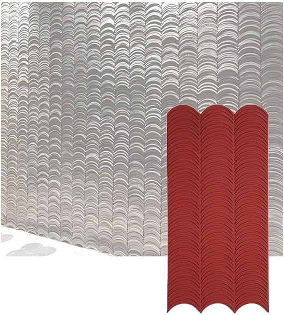 Faux Roof Tiles Panel Imitation Stone, 3D Brick Wall Panels DIY for Interior, Exterior Wall Decoration, Faux Stone Tiles(Red,0.6x1.2m/23.6x47.2in/20pcs)