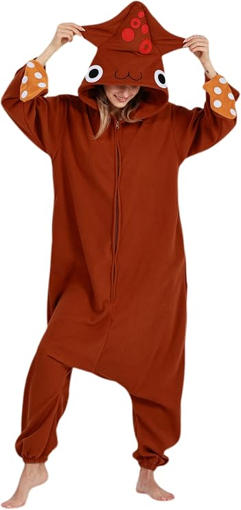 DarkCom Unisex Adult Costume Squid Onesie Sleepwear One-Piece Pajamas