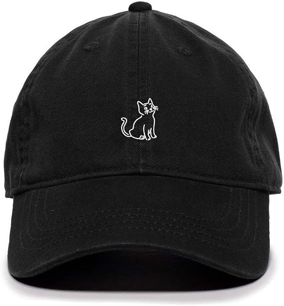Cat Baseball Cap Embroidered Cotton Adjustable Dad Hat