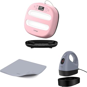 Calogy 10 * 10 inches Heat Press Machine, Mini Heat Press, and 15 * 15 inches Heat Press Mat Kit