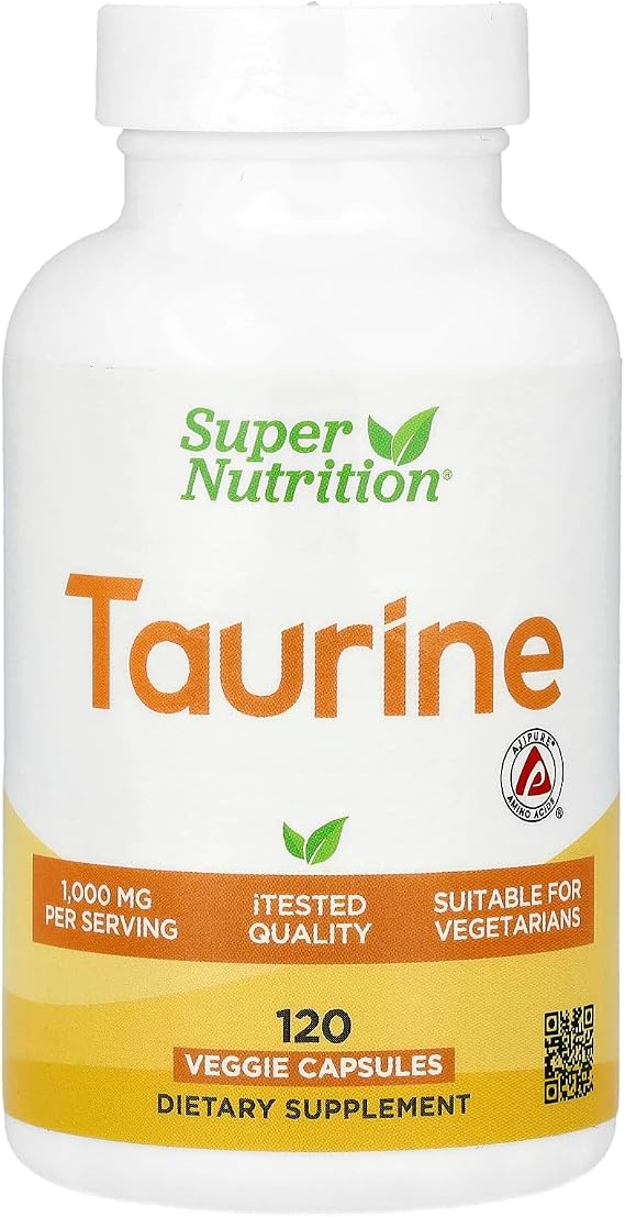 Super Nutrition Taurine, 120 Veggie Capsules (500 mg per Capsule)