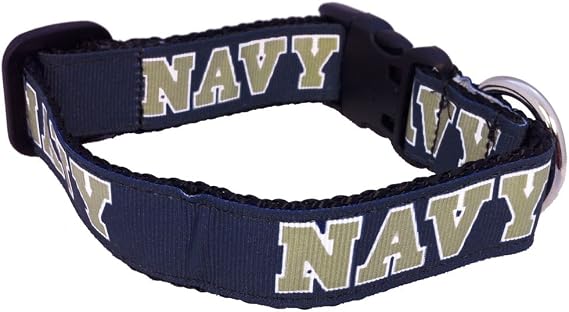 NCAA Navy Midshipmen Dog Collar (Team Color, Medium)