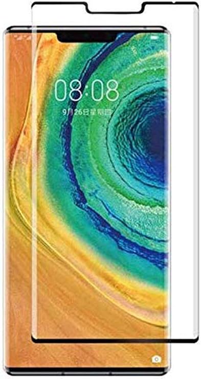 Microcase Huawei Mate 30 Pro 3D Curved Tam Kaplayan Tempered Glass Cam Koruma - Siyah
