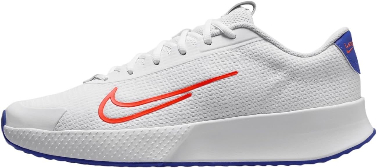 NikeCourt Vapor Lite 2 Men's Hard Court Tennis Shoes (DV2018-106, White/Hyper Royal/Hyper Crimson) Size 8