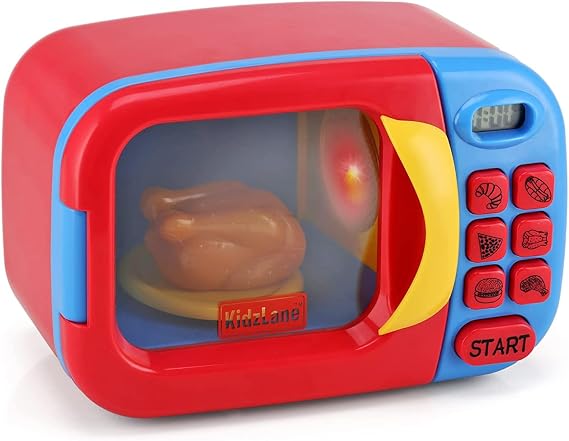 Kidzlane Toy Microwave | Play Kitchen Oven for Kids and Toddlers | Pretend Cooking Playset Accessories for Girls and Boys