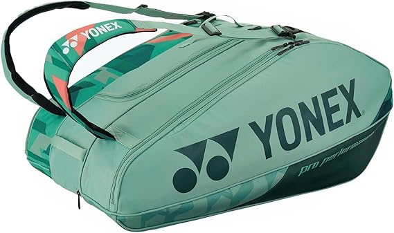 Yonex Pro Racquet Bag 12, Multi-Compartment 12-Racket Tennis Gear Travel Pack, Backpack Carry Straps/Grab Handle (BA924212)