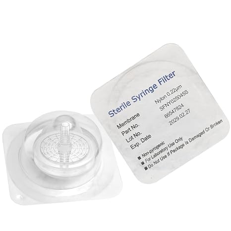Sterile Syringe Filters Nylon 25 mm Diameter 0.45 um Pore Size Individually Packaged 100/pk by Biomed Scientific ...