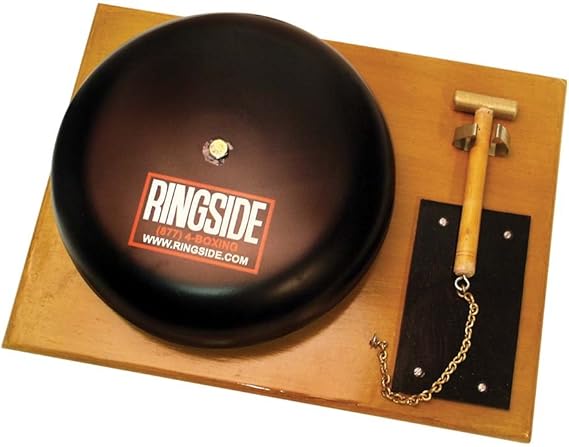 Ringside Boxing Wrestling Fight Bell Ring Gong | Steel gong, solid wood base, loud manual round timer for boxing, wrestling, MMA gyms, competitions and training