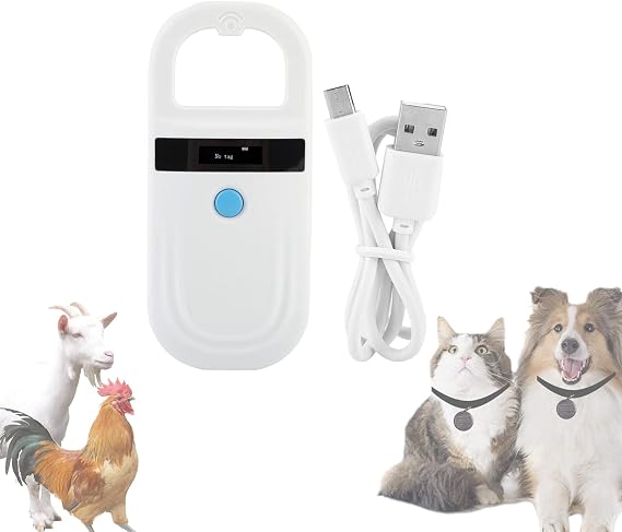 Pet Microchip Scanner, 134.2Khz/125Khz Pet Microchip Reader with OLED Display, Low Battery Alarm Animal Chip ID Scanner for FDX B(ISO11784/11785) and EMID microchips | With OLED Display, Low Battery Alarm Animal Chip ID Scanner for FDX B(ISO11784/11785) and EMID microchips