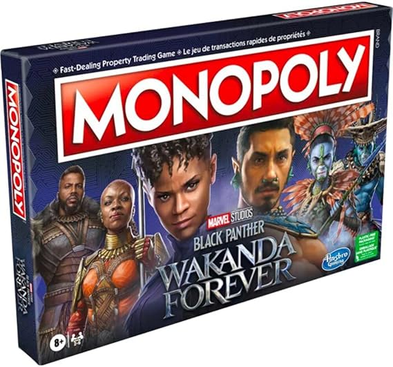 Monopoly: Marvel Studios' Black Panther: Wakanda Forever Edition Board Game for Families and Kids Ages 8+, Game for 2-6 Players