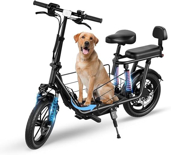 14"/16" Adults Electric Scooter with Seat & Basket, 25/40 Mile Range | Dual Suspension, 48V Battery, Cruise Control, 850W/ 819W Peak Motor, Key Start, 3 Speed Modes