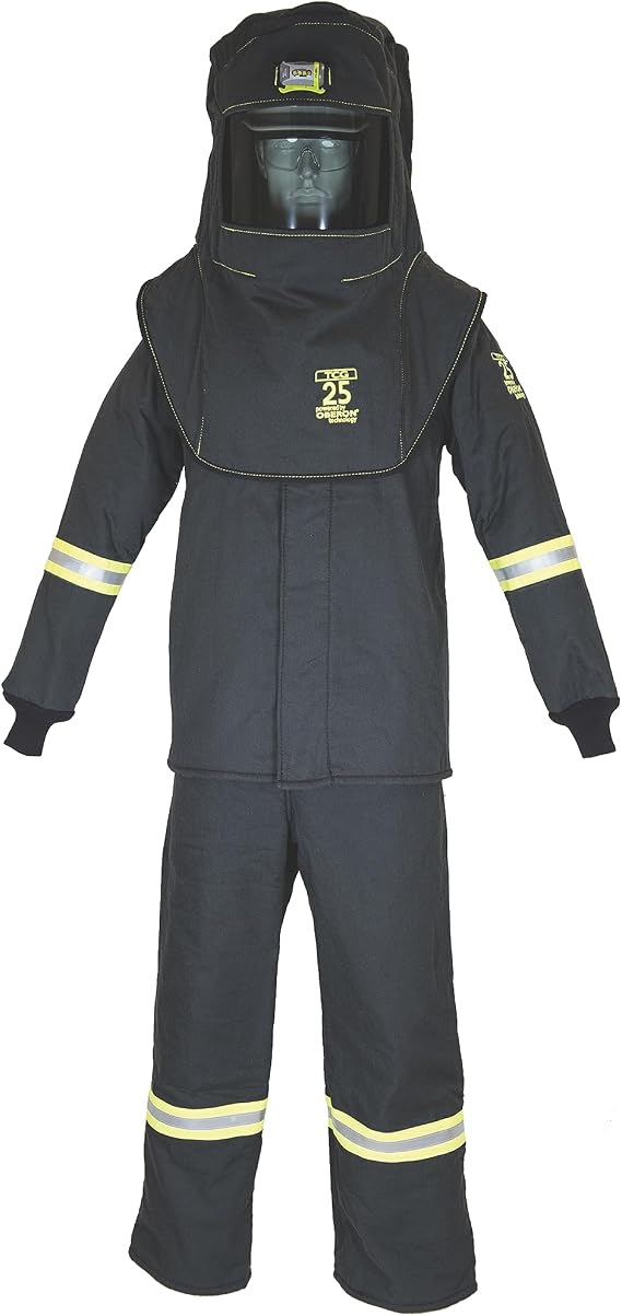 Oberon Arc Flash Suit Kit - 25 Cal - Hood, Coat, Bib - ANSI Class 2