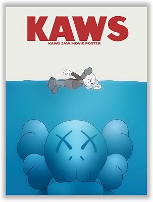 Aesthetic Funny Kaws Poster 12x16 Inch Unframed Kaws Room Decor, Posters for Boys Room, Kaws Figure Poster for Teen Boy Girl Room, Girls Bedroom College Dorm Men Guys Women Wall Decor