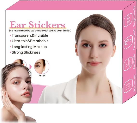 30pairs Cosmetic Ear Corrector,Ear Tape for Big Ears,Waterproof Ea/r Stickers to Stick Ea/rs Back,Invisible Earring Tape,Firm Ea/r Support Patches,E/ar T/ape for Sticky out Ears,E/ar Correctors Adults