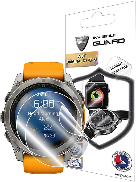 IPG Garmin Fenix 8-51 mm AMOLED/Enduro 3 Hidrojel Ekran Koruyucu (2 Adet) Görünmez HD Şeffaf Film Çizilmez Kendi Kendini İyileştirme/Enduro3 için Kabarcıksız