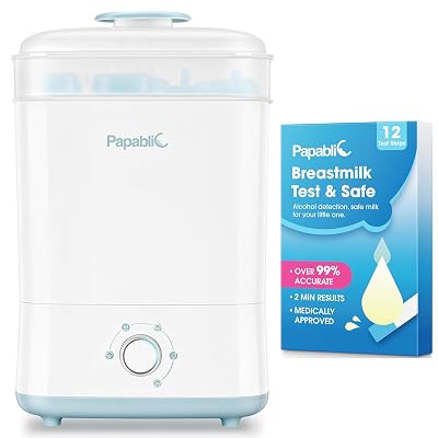 Papablic Breast Milk Alcohol Test Strips and Baby Bottle Sterilizer and Dryer