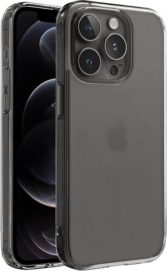 SuperMatt Series Backless Rigid Matte Polycarbonate Edges Compatible with Minesk iphone 12-12 Pro Premium Clear Case Cover with Tpu Silicone Metal Key (Classic, 12-12 Pro)