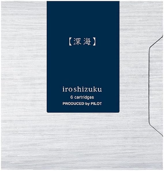Pilot Iroshizuku Fountain Pen Ink Cartridges Shin-Kai (Dark Blue) 6 Pieces IRF-6S-SNK with Kanji Love Sticker