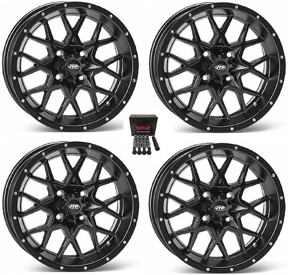 ITP Hurricane ATV Wheels/Rims Matte Black 12" Can-Am Commander Maverick Renegade Outlander Defender