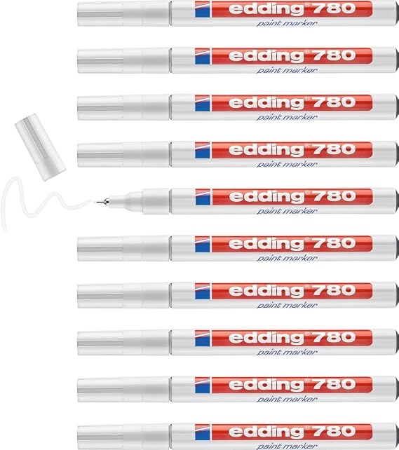 edding 780 Extra Fine Paint Marker - White - Pack of 10