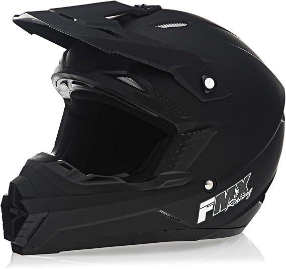 FMX Adult Motocross Dirt Bike Off-Road ATV Motorcycle DOT Approved Matte Black Helmet Size 2X-Large
