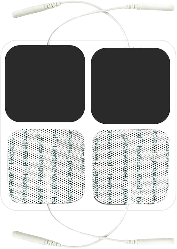 TENS Machine Electrode Pad Joint,muscle,Back Pain-relief Self-Adhesive Resuable Replacements 4x4 Perfectly Design For Electrothrepy pack of 4 comaptible with Beurer,Lloyds,Sanitas,Obi, Healthcareworld