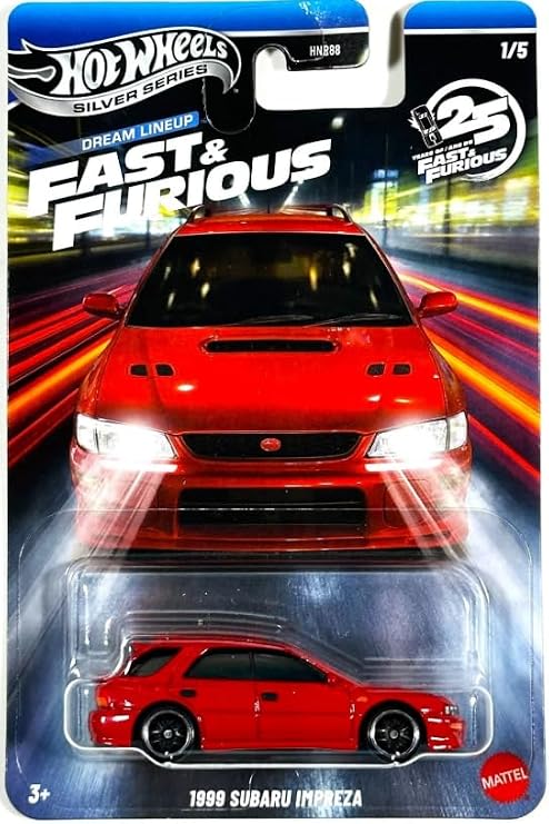 Hot Wheels Gümüş Serisi Hızlı ve Öfkeli Rüya Dizilimi - 1999 Subaru Impreza [Kırmızı] 1/5-1:64 Ölçekli Diecast Oyuncak Araç