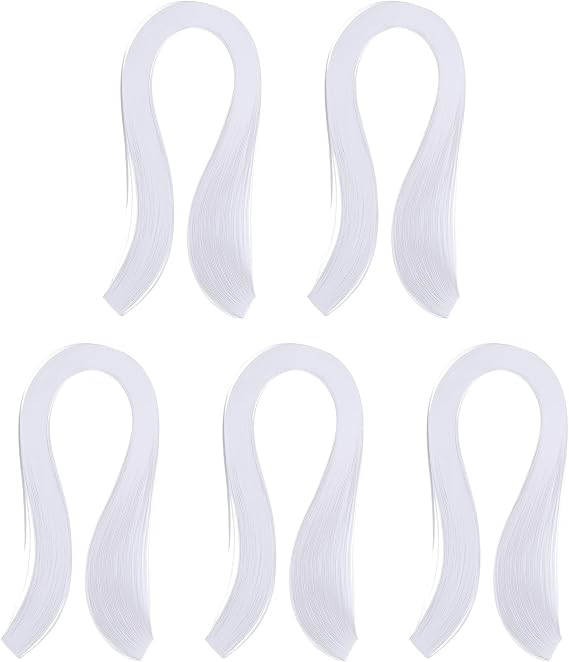 PATIKIL 600pcs Quilling Strips Paper 1/8"(3mm) 39cm Origami Paper Quilling Strip for Art DIY Hand Craft Christmas, White
