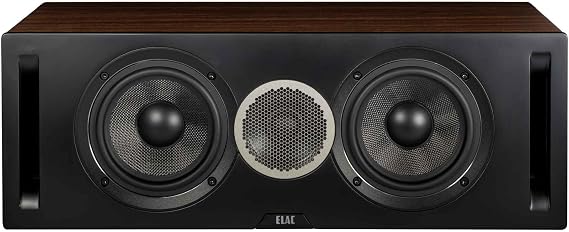 ELAC Debut Reference C5.2 Center Channel Speaker - Black Baffle, Walnut Cabinet