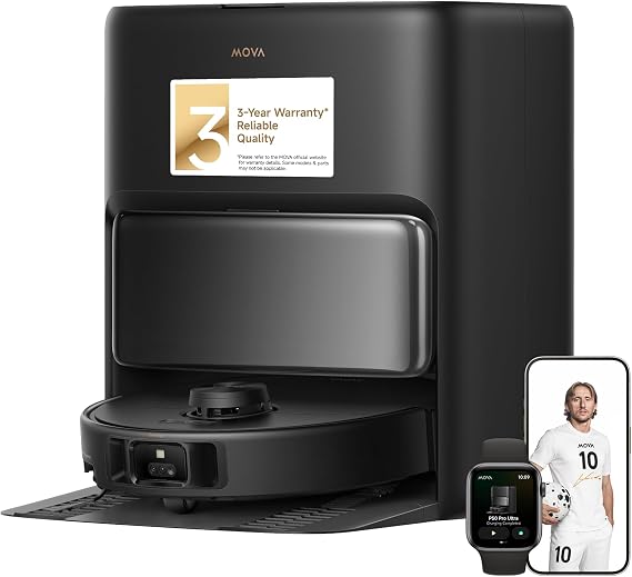 MOVA P50 Pro Ultra Robot Vacuum and Mop, 19,000Pa Suction Anti-Tangle Brush