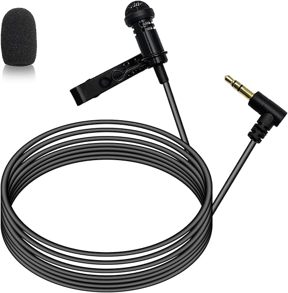 Mini Lavalier Microphone 3.5mm TRS Plug for DJI Mic 2,1.5m/4.92ft