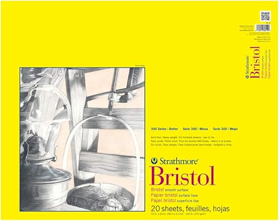 Strathmore 300 Series Bristol Smooth Pad, 19"x24" Tape Bound, 20 Sheets